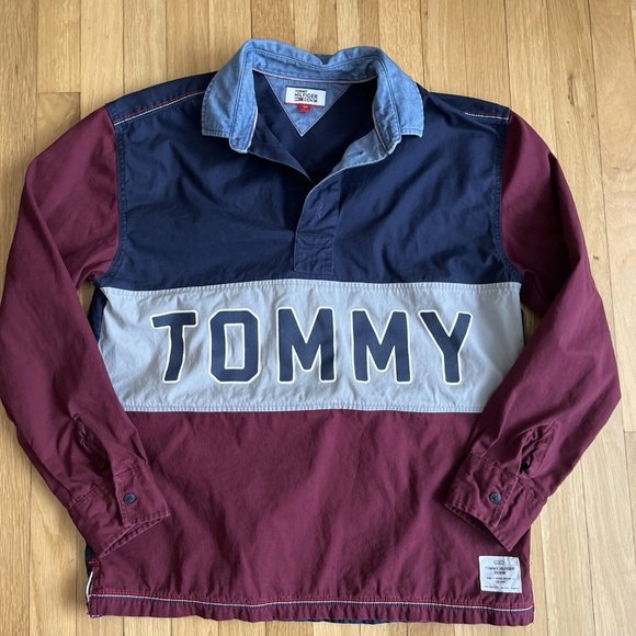 Tommy Hilfiger Other - Tommy Hilfiger Mems Small Colorblock Graphic Rugby Polo Spellout collar